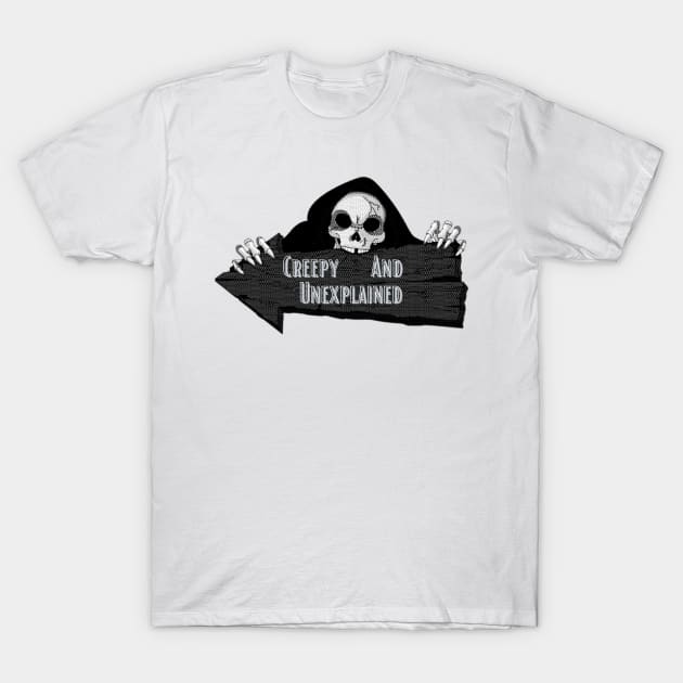 grim reaper C.A.U (creepy and unexplained) T-Shirt by Creepy And Unexplained